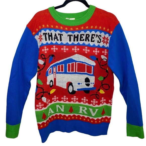 Vtg LAMPOON CHRISTMAS VACATION Ugly SWEATER That There’s An RV  S/M - Picture 4 of 6